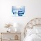 Zen Stone Canvas Wall Art – White Flower & Blue Butterfly on Lake, 16x12 Inches, Framed, for Bathroom, Living Room, Bedroom, Modern Yoga & Spa Decor